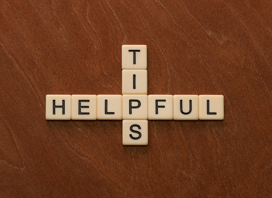 Scrabble letters spelling "Helpful Tips"