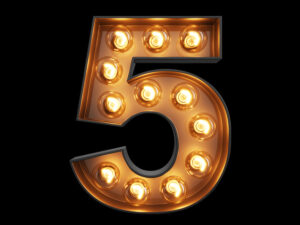 Glowing number five