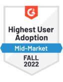 Highest User Adoption Mid-Market Fall 2022