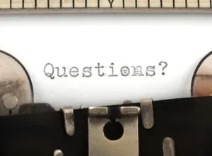 Questions title on a typewriter